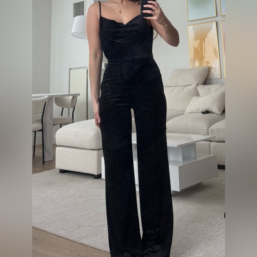 Privacy Please Black and Gold Jumpsuit